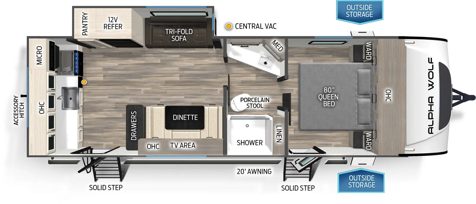 Alpha Wolf 23LDE - DSO Floorplan